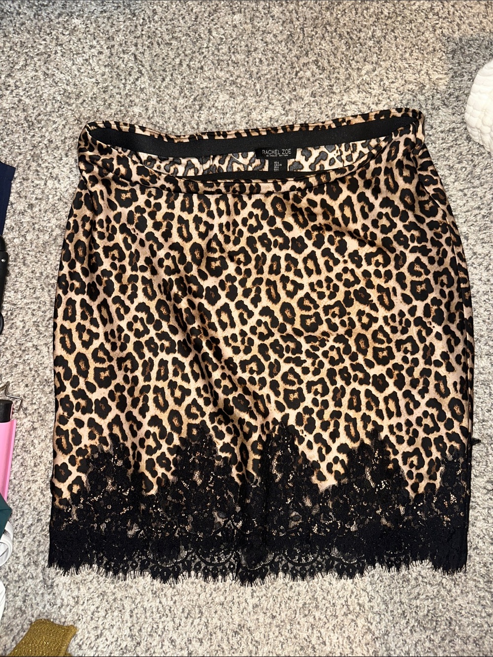 NWOT LEOPARD SATIN PENCIL SKIRT